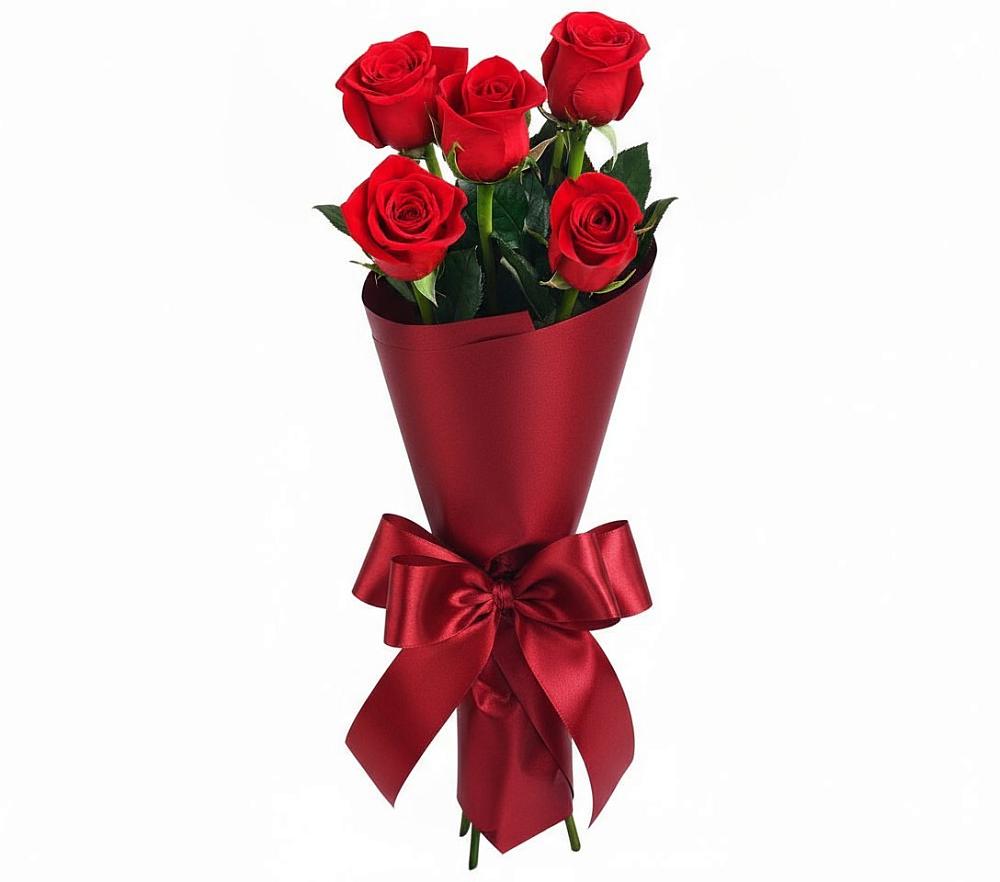 Букет 5 Красных роз Эдлесс Лав в Тонкино