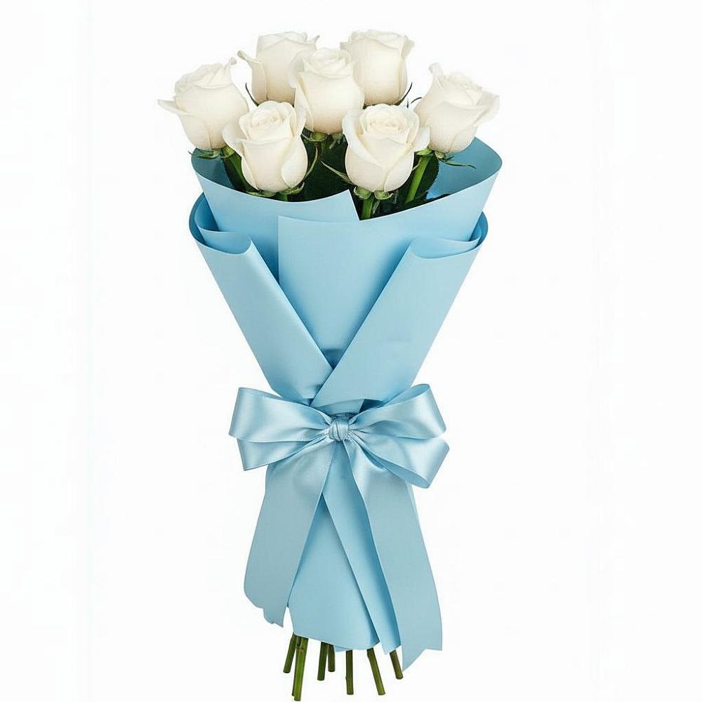 Букет 7 белых роз Проуд в Тонкино