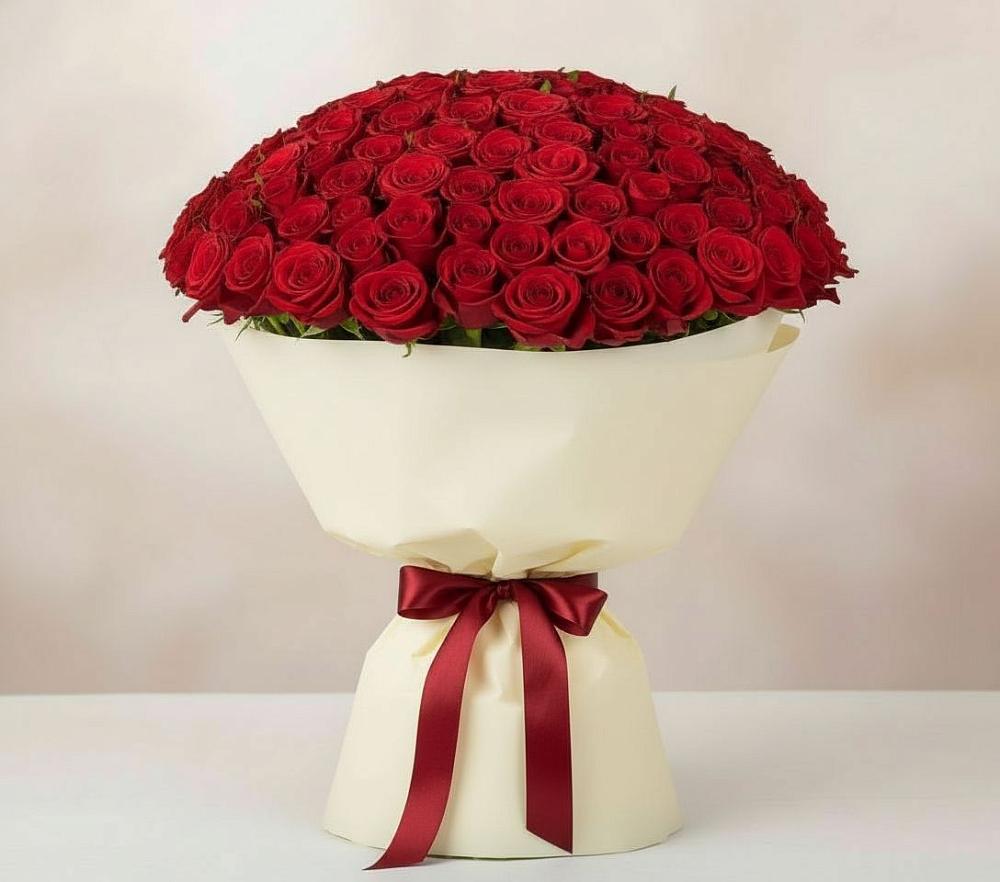 Букет 101 Красная роза Милано в Тонкино