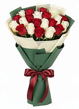 Букет Микс из красных и белых роз #REPLACE_PRED# Тонкино