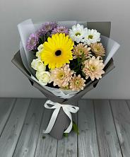 Букет цветов из:  Розы, Герберы и Хризантемы в Тонкино
