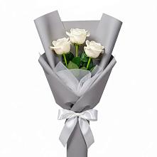 Букет 3 белые розы в Тонкино