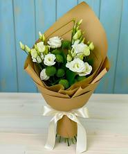 Букет цветов из:  Хризантемы и Лизиантусы в Тонкино