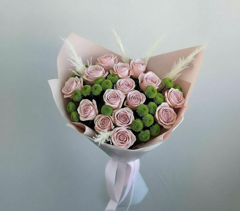 Букет цветов из: Розы и Хризантемы в Тонкино