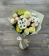 Букет цветов из:  Альстромерии, Розы и Хризантемы в Тонкино