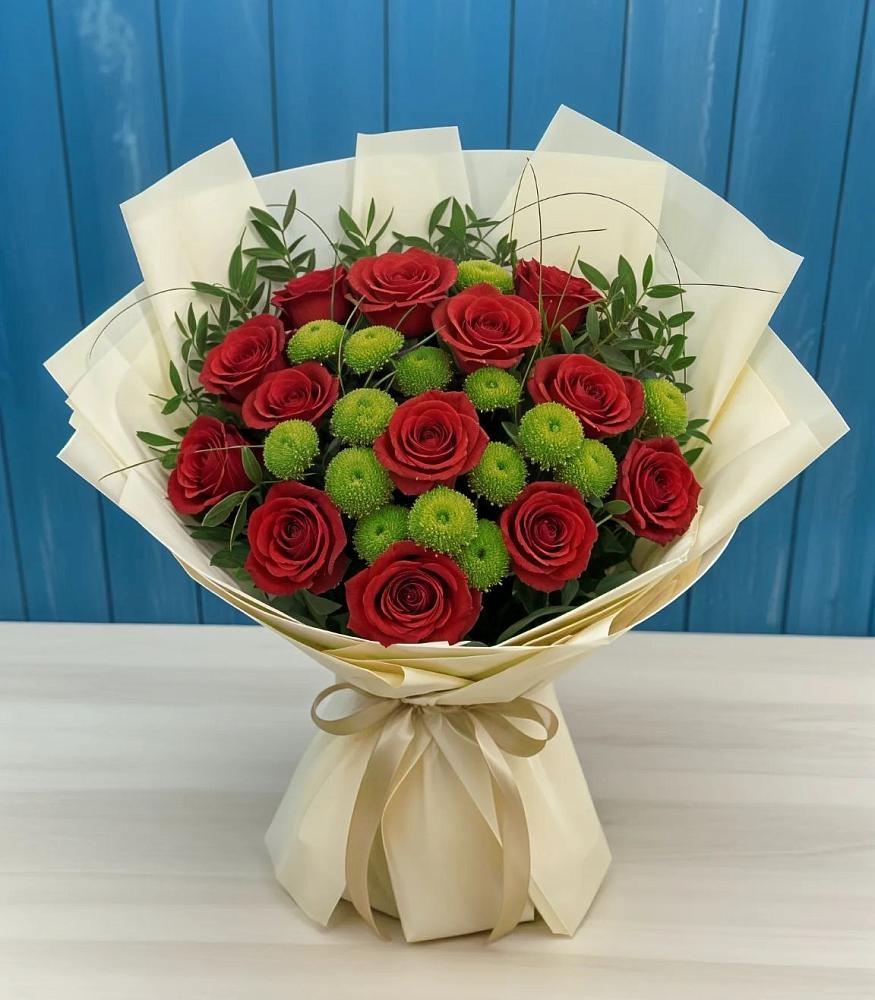 Букет цветов из: Розы и Хризантемы в Тонкино