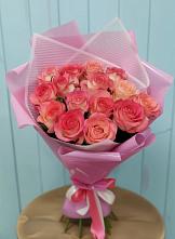 Букет 15 Розовых роз Равель в Тонкино